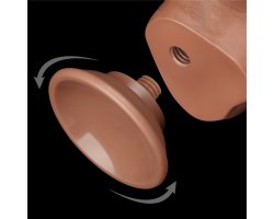 Реалистичный фаллос мулат на присоске Sliding Skin Dual Layer Dong, 19,5 см, Ø 3,6 см-foto10