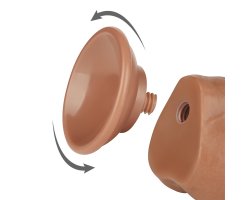Реалистичный фаллос мулат на присоске Sliding Skin Dual Layer Dong, 19,5 см, Ø 3,6 см-foto6