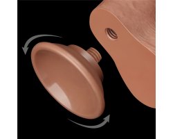 Реалистичный фаллос мулат на присоске Sliding Skin Dual Layer Dong, 19,5 см, Ø 3,7 см-foto8
