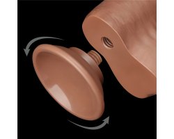 Реалистичный фаллос мулат на присоске Sliding Skin Dual Layer Dong, 20 см, Ø 3,9 см-foto9