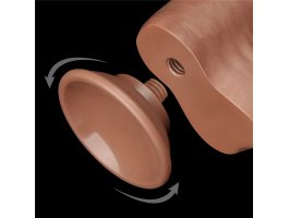 Реалистичный фаллос мулат на присоске Sliding Skin Dual Layer Dong, 20 см, Ø 3,9 см-foto9