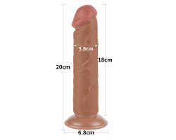 Реалистичный фаллос мулат без мошонки на присоске Sliding Skin Dual Layer Dong, 20 см, Ø 3,8 см-foto11