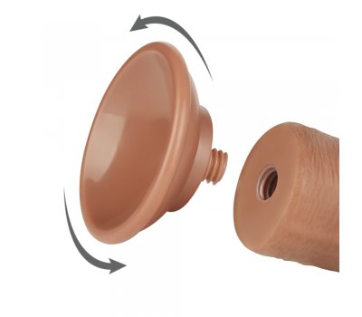 Реалистичный фаллос мулат без мошонки на присоске Sliding Skin Dual Layer Dong, 20 см, Ø 3,8 см