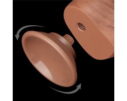 Реалистичный фаллос мулат на присоске Sliding Skin Dual Layer Dong, 20,8 см, Ø 4 см-foto5