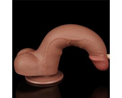 Реалистичный фаллос мулат на присоске Sliding Skin Dual Layer Dong, 22 см, Ø 4 см-foto13
