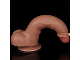 Реалистичный фаллос мулат на присоске Sliding Skin Dual Layer Dong, 22 см, Ø 4 см-foto13