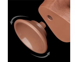 Реалистичный фаллос мулат на присоске Sliding Skin Dual Layer Dong, 22 см, Ø 4 см-foto9