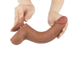Реалистичный фаллос мулат на присоске Sliding Skin Dual Layer Dong, 22 см, Ø 4 см-foto14