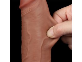 Реалистичный фаллос мулат на присоске Sliding Skin Dual Layer Dong, 22 см, Ø 4,3 см-foto15