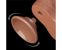 Реалистичный фаллос мулат на присоске Sliding Skin Dual Layer Dong, 22 см, Ø 4,3 см-foto12