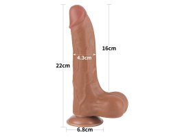 Реалистичный фаллос мулат на присоске Sliding Skin Dual Layer Dong, 22 см, Ø 4,3 см-foto7