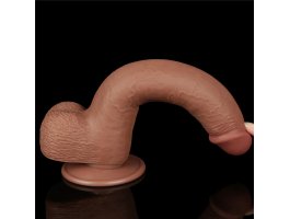 Реалистичный фаллос мулат на присоске Sliding Skin Dual Layer Dong, 22 см, Ø 3,7 см-foto15