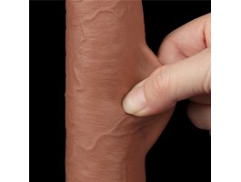 Реалистичный фаллос мулат на присоске Sliding Skin Dual Layer Dong, 22 см, Ø 3,7 см-foto12