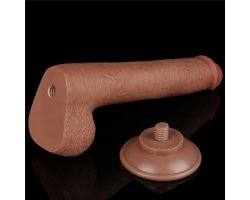 Реалистичный фаллос мулат на присоске Sliding Skin Dual Layer Dong, 22 см, Ø 3,7 см-foto11