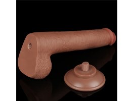 Реалистичный фаллос мулат на присоске Sliding Skin Dual Layer Dong, 22 см, Ø 3,7 см-foto11