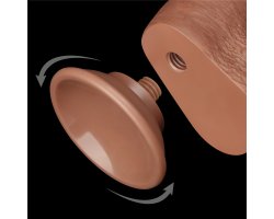 Реалистичный фаллос мулат на присоске Sliding Skin Dual Layer Dong, 22 см, Ø 3,7 см-foto13
