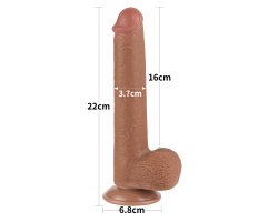 Реалистичный фаллос мулат на присоске Sliding Skin Dual Layer Dong, 22 см, Ø 3,7 см-foto6