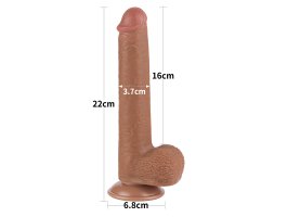 Реалистичный фаллос мулат на присоске Sliding Skin Dual Layer Dong, 22 см, Ø 3,7 см-foto6
