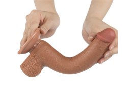 Реалистичный фаллос мулат на присоске Sliding Skin Dual Layer Dong, 22 см, Ø 3,7 см-foto7