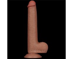 Реалистичный фаллос мулат на присоске Sliding Skin Dual Layer Dong, 22 см, Ø 3,7 см-foto2