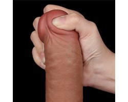 Реалистичный фаллос мулат на присоске Sliding Skin Dual Layer Dong, 24 см, Ø 4,3 см-foto15