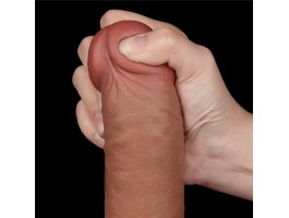 Реалистичный фаллос мулат на присоске Sliding Skin Dual Layer Dong, 24 см, Ø 4,3 см-foto15