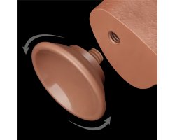 Реалистичный фаллос мулат на присоске Sliding Skin Dual Layer Dong, 24 см, Ø 4,3 см-foto4