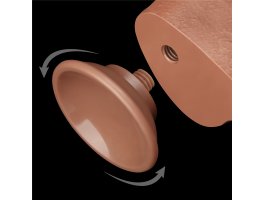 Реалистичный фаллос мулат на присоске Sliding Skin Dual Layer Dong, 24 см, Ø 4,3 см-foto4
