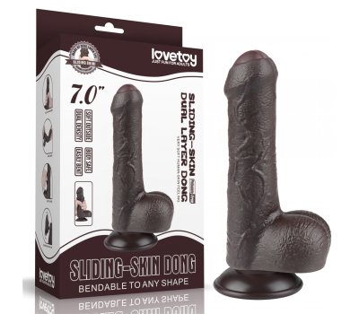 Реалистичный фаллос черного цвета на присоске Sliding Skin Dual Layer Dong, 18,3 см, Ø 3,5 см Реалистичный фаллос черного цвета на присоске Sliding Skin Dual Layer Dong, 18,3 см, Ø 3,5 см