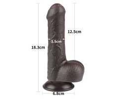 Реалистичный фаллос черного цвета на присоске Sliding Skin Dual Layer Dong, 18,3 см, Ø 3,5 см-foto3