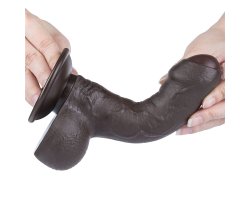 Реалистичный фаллос черного цвета на присоске Sliding Skin Dual Layer Dong, 18,3 см, Ø 3,5 см-foto10