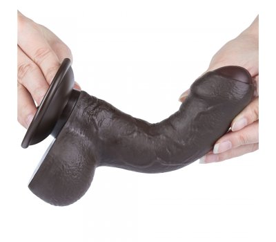 Реалистичный фаллос черного цвета на присоске Sliding Skin Dual Layer Dong, 18,3 см, Ø 3,5 см Реалистичный фаллос черного цвета на присоске Sliding Skin Dual Layer Dong, 18,3 см, Ø 3,5 см