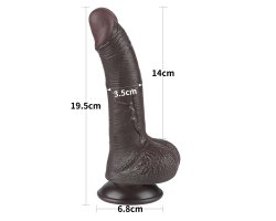 Реалистичный фаллос черного цвета на присоске Sliding Skin Dual Layer Dong, 19,5 см, Ø 3,5 см-foto10