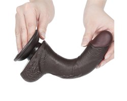 Реалистичный фаллос черного цвета на присоске Sliding Skin Dual Layer Dong, 19,5 см, Ø 3,5 см-foto8