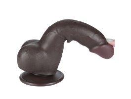 Реалистичный фаллос черного цвета на присоске Sliding Skin Dual Layer Dong, 19,5 см, Ø 3,6 см-foto6