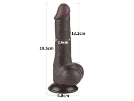 Реалистичный фаллос черного цвета на присоске Sliding Skin Dual Layer Dong, 19,5 см, Ø 3,6 см-foto4