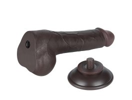 Реалистичный фаллос черного цвета на присоске Sliding Skin Dual Layer Dong, 19,5 см, Ø 3,6 см-foto7