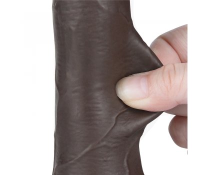 Реалистичный фаллос черного цвета на присоске Sliding Skin Dual Layer Dong, 19,5 см, Ø 3,6 см Реалистичный фаллос черного цвета на присоске Sliding Skin Dual Layer Dong, 19,5 см, Ø 3,6 см