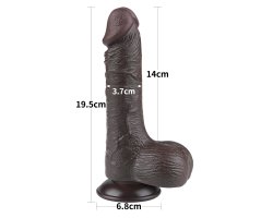 Реалистичный фаллос черного цвета на присоске Sliding Skin Dual Layer Dong, 19,5 см, Ø 3,7 см-foto7