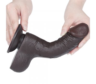 Реалистичный фаллос черного цвета на присоске Sliding Skin Dual Layer Dong, 19,5 см, Ø 3,7 см Реалистичный фаллос черного цвета на присоске Sliding Skin Dual Layer Dong, 19,5 см, Ø 3,7 см