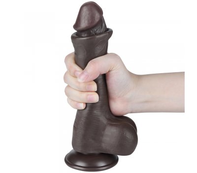 Реалистичный фаллос черного цвета на присоске Sliding Skin Dual Layer Dong, 20 см, Ø 3,9 см Реалистичный фаллос черного цвета на присоске Sliding Skin Dual Layer Dong, 20 см, Ø 3,9 см