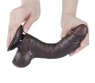 Реалистичный фаллос черного цвета на присоске Sliding Skin Dual Layer Dong, 20 см, Ø 3,9 см Реалистичный фаллос черного цвета на присоске Sliding Skin Dual Layer Dong, 20 см, Ø 3,9 см