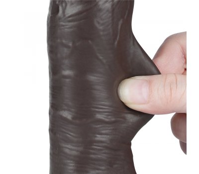 Реалистичный фаллос черного цвета на присоске Sliding Skin Dual Layer Dong, 20 см, Ø 3,9 см Реалистичный фаллос черного цвета на присоске Sliding Skin Dual Layer Dong, 20 см, Ø 3,9 см