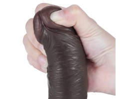 Реалистичный фаллос черного цвета без мошонки на присоске Sliding Skin Dual Layer Dong, 20 см, Ø 3,8 см-foto12
