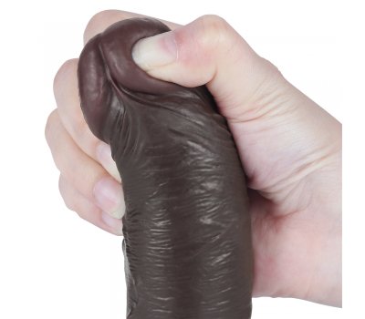 Реалистичный фаллос черного цвета без мошонки на присоске Sliding Skin Dual Layer Dong, 20 см, Ø 3,8 см Реалистичный фаллос черного цвета без мошонки на присоске Sliding Skin Dual Layer Dong, 20 см, Ø 3,8 см