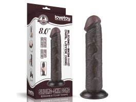 Реалистичный фаллос черного цвета без мошонки на присоске Sliding Skin Dual Layer Dong, 20 см, Ø 3,8 см Реалистичный фаллос черного цвета без мошонки на присоске Sliding Skin Dual Layer Dong, 20 см, Ø 3,8 см