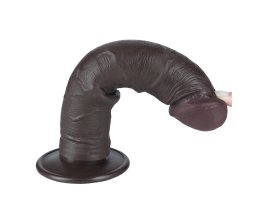 Реалистичный фаллос черного цвета без мошонки на присоске Sliding Skin Dual Layer Dong, 20 см, Ø 3,8 см-foto6