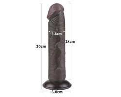 Реалистичный фаллос черного цвета без мошонки на присоске Sliding Skin Dual Layer Dong, 20 см, Ø 3,8 см-foto7