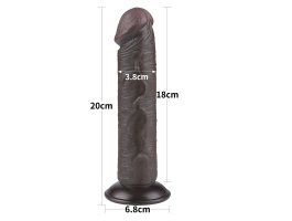 Реалистичный фаллос черного цвета без мошонки на присоске Sliding Skin Dual Layer Dong, 20 см, Ø 3,8 см-foto7