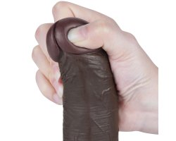 Реалистичный фаллос черного цвета на присоске Sliding Skin Dual Layer Dong, 20,8 см, Ø 4 см-foto13